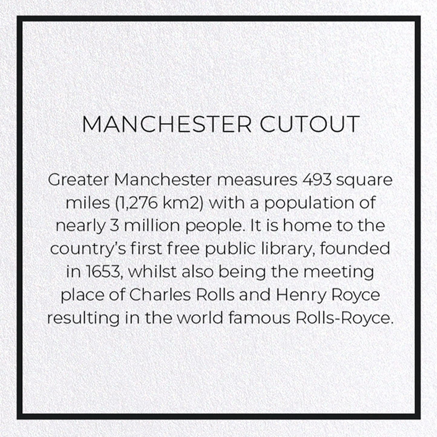 MANCHESTER CUTOUT: Map Cutout Greeting Card