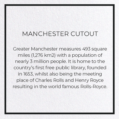 MANCHESTER CUTOUT: Map Cutout Greeting Card