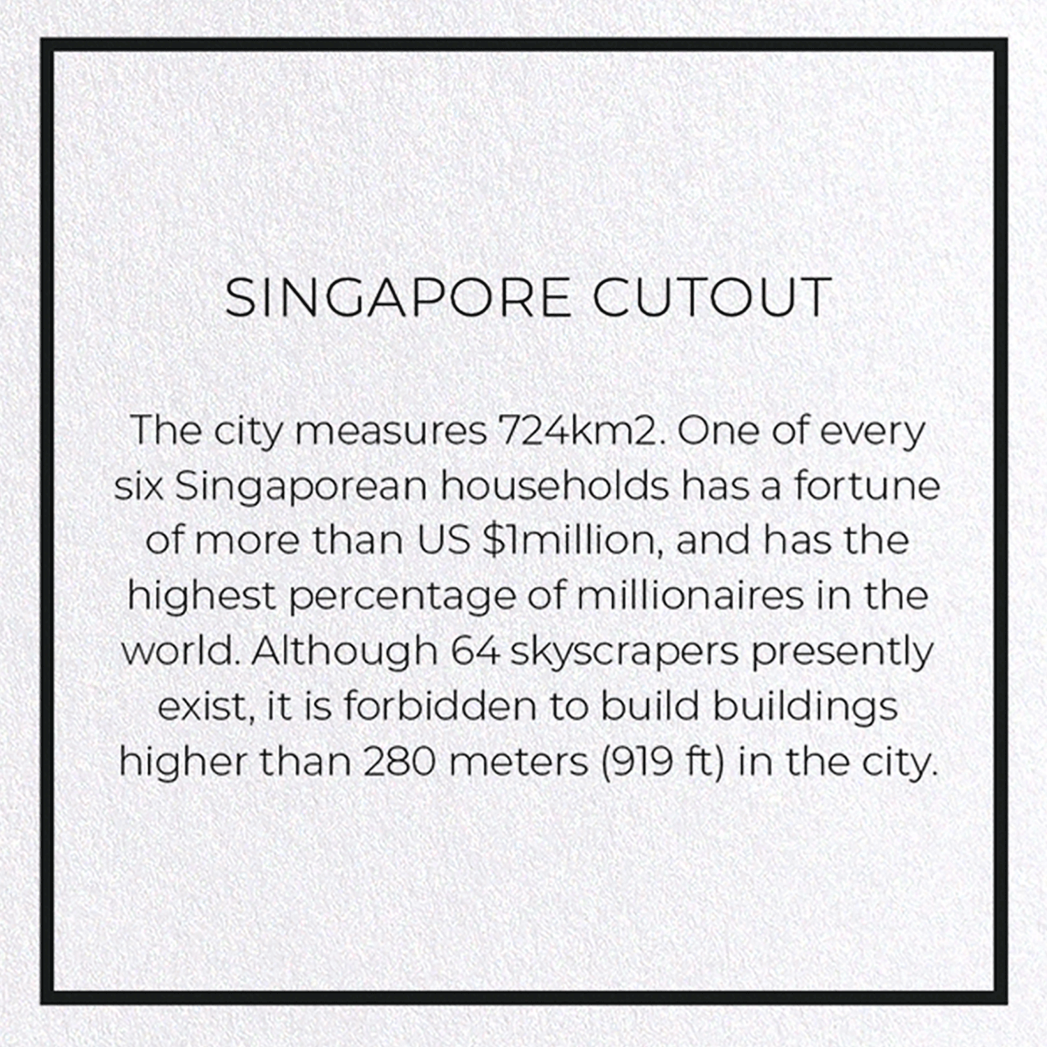 SINGAPORE CUTOUT: Map Cutout Greeting Card