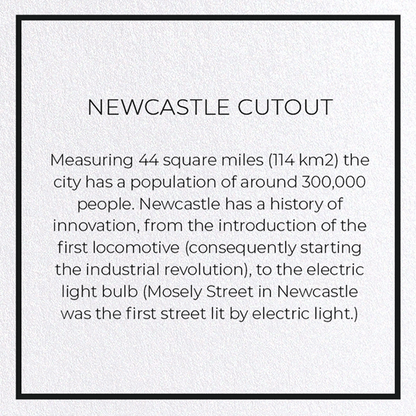 NEWCASTLE CUTOUT: Map Cutout Greeting Card