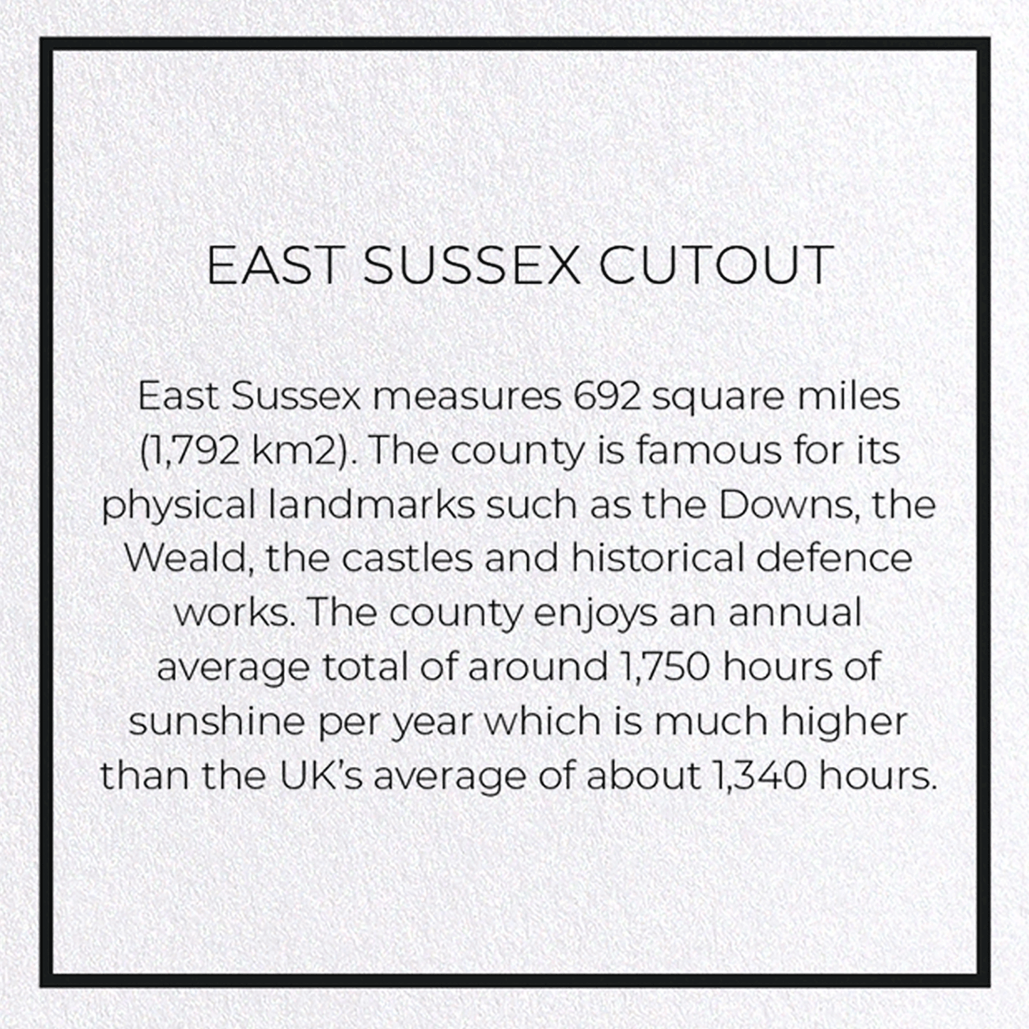 EAST SUSSEX CUTOUT: Map Cutout Greeting Card