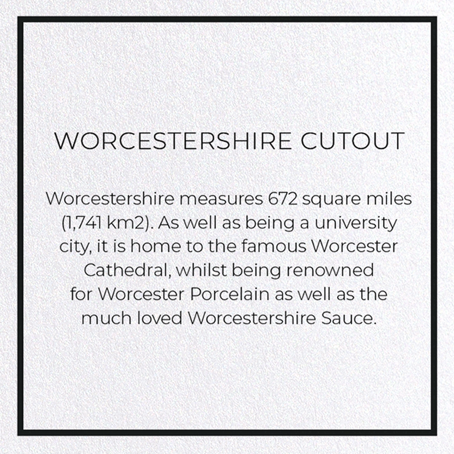 WORCESTERSHIRE CUTOUT: Map Cutout Greeting Card