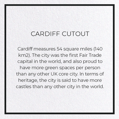 CARDIFF CUTOUT: Map Cutout Greeting Card