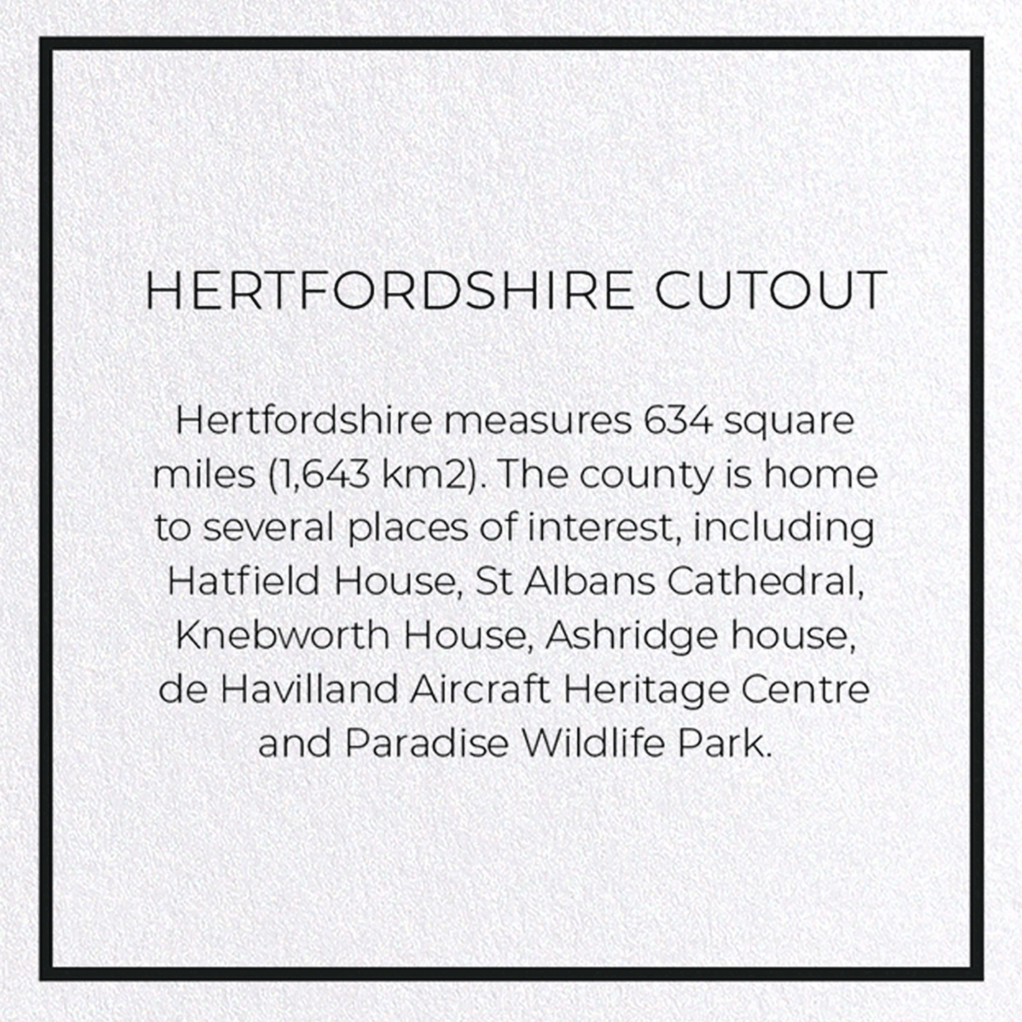 HERTFORDSHIRE CUTOUT: Map Cutout Greeting Card