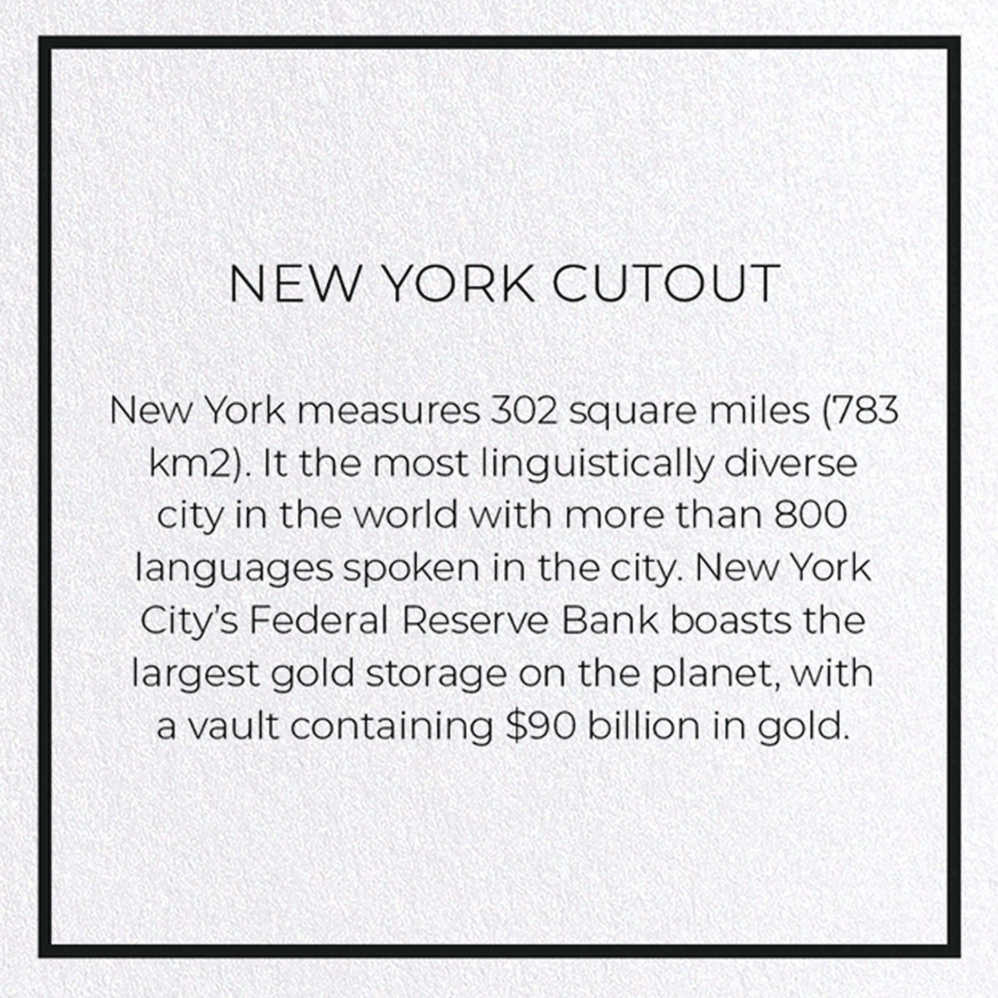 NEW YORK CUTOUT: Map Cutout Greeting Card