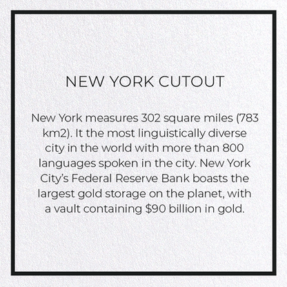 NEW YORK CUTOUT: Map Cutout Greeting Card