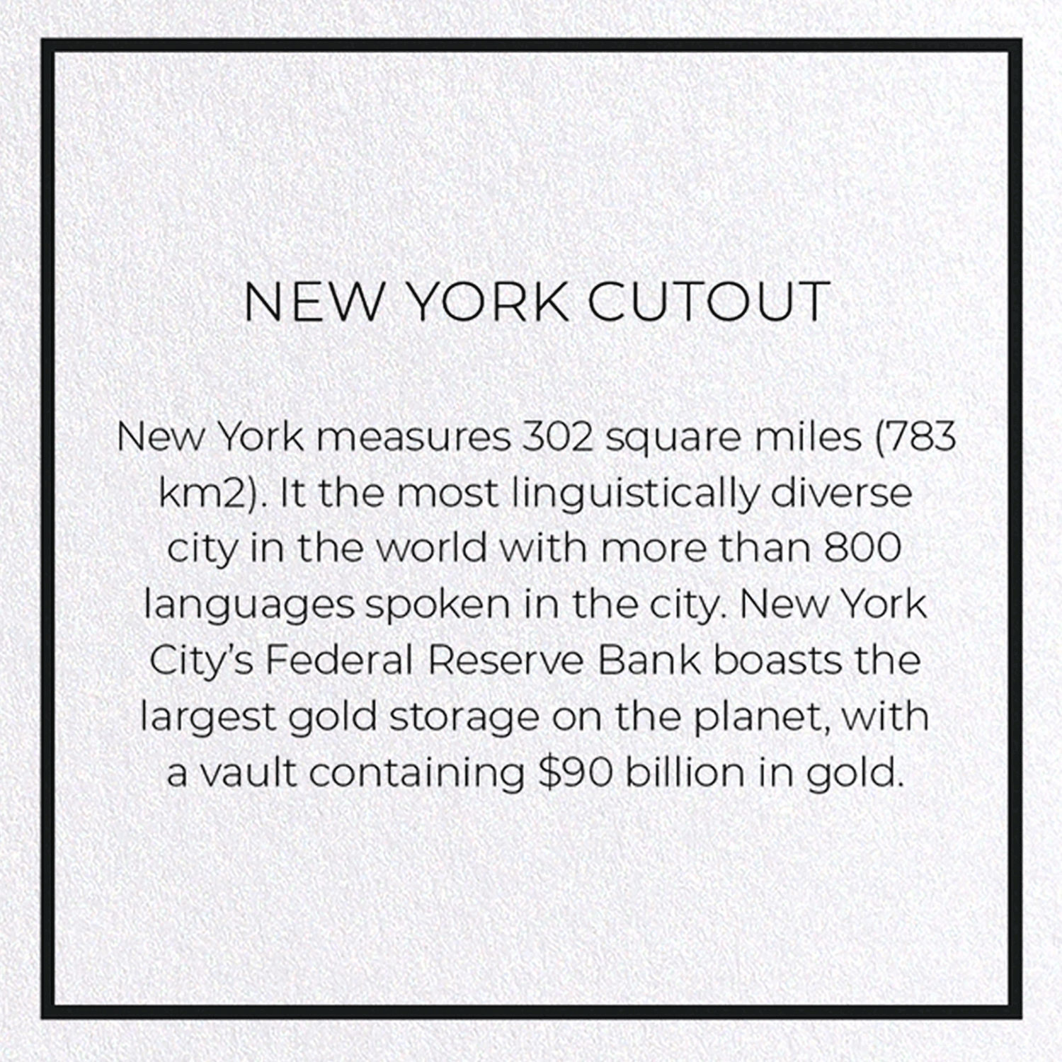 NEW YORK CUTOUT: Map Cutout Greeting Card