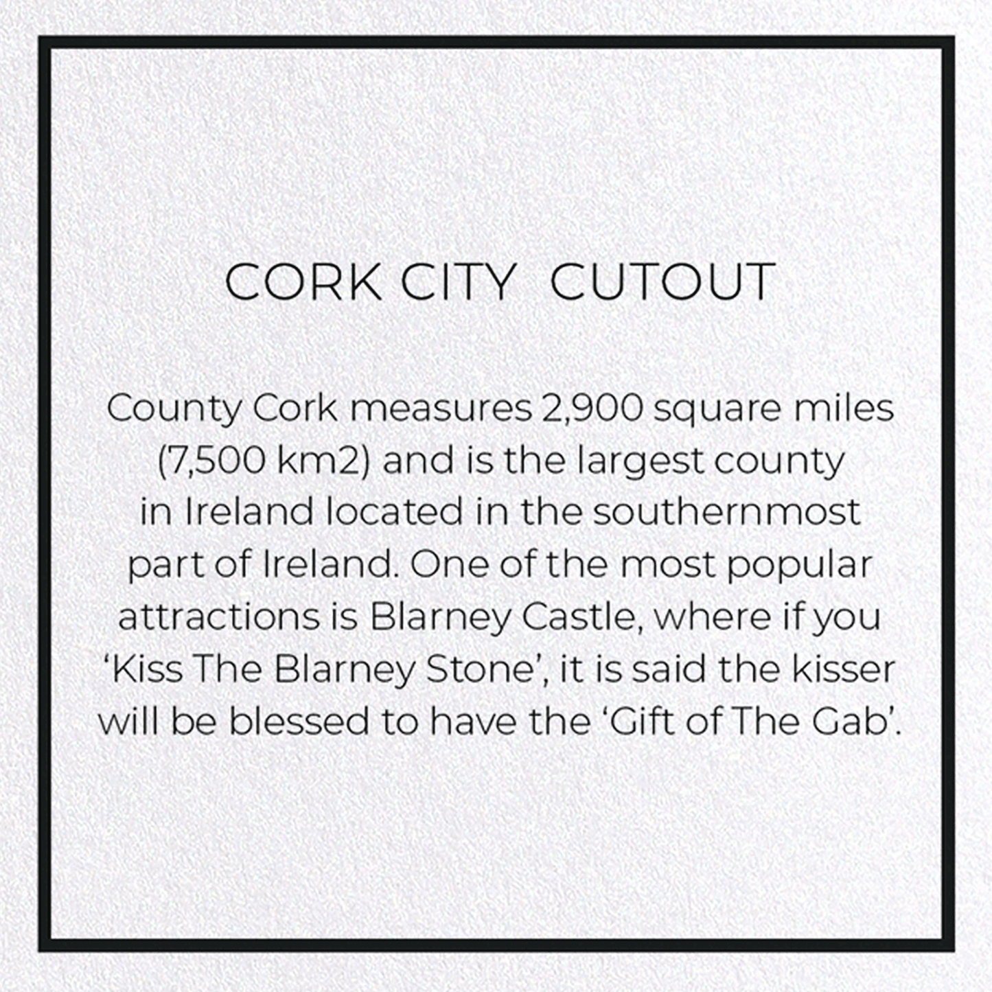 CORK CITY  CUTOUT: Map Cutout Greeting Card