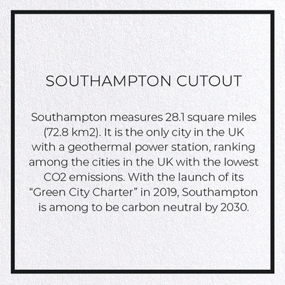 SOUTHAMPTON CUTOUT: Map Cutout Greeting Card