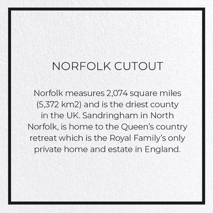 NORFOLK CUTOUT: Map Cutout Greeting Card