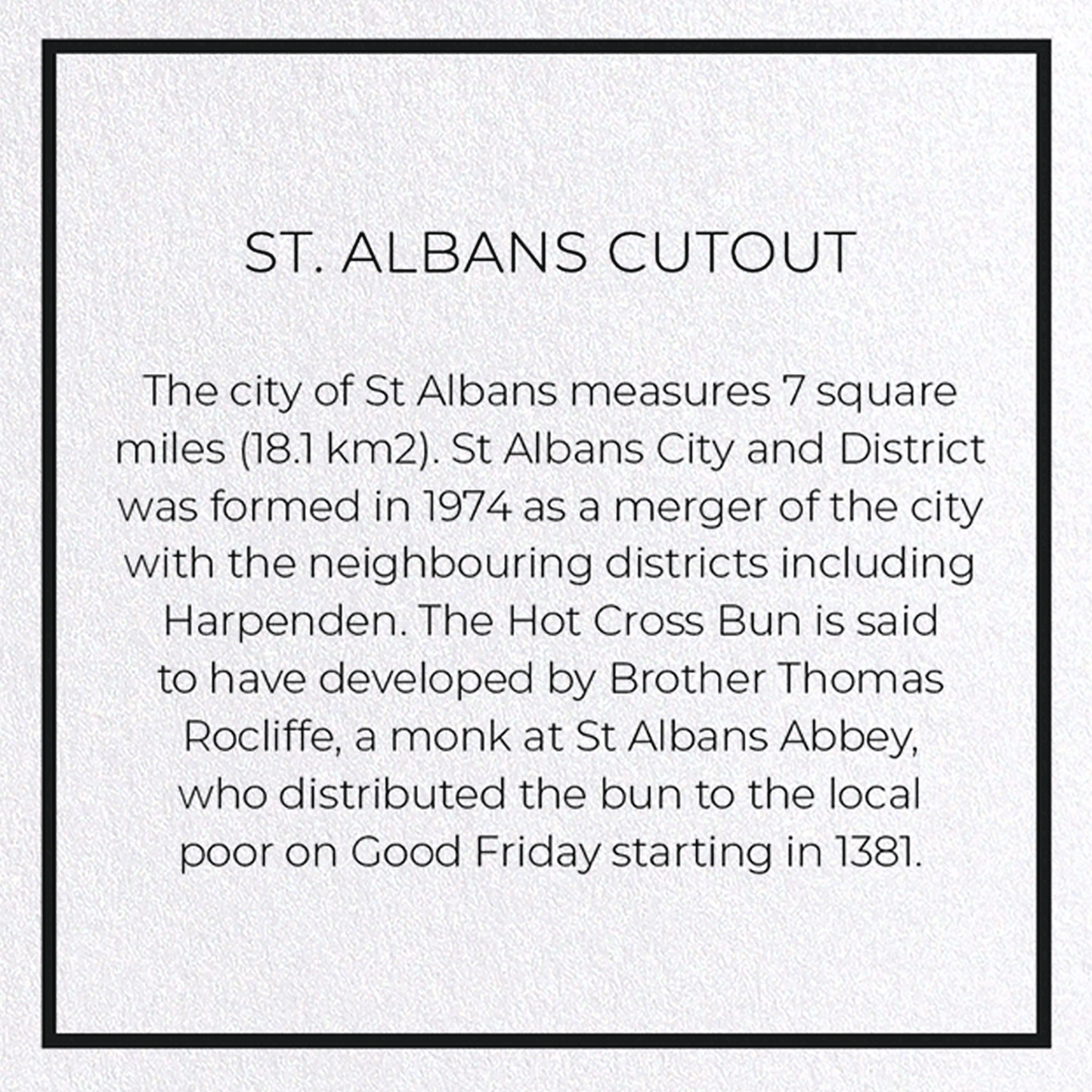 ST. ALBANS CUTOUT: Map Cutout Greeting Card