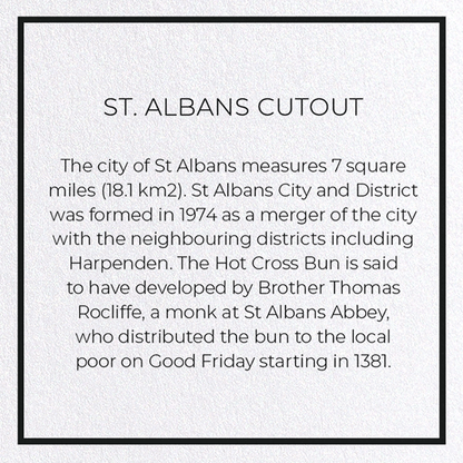 ST. ALBANS CUTOUT: Map Cutout Greeting Card