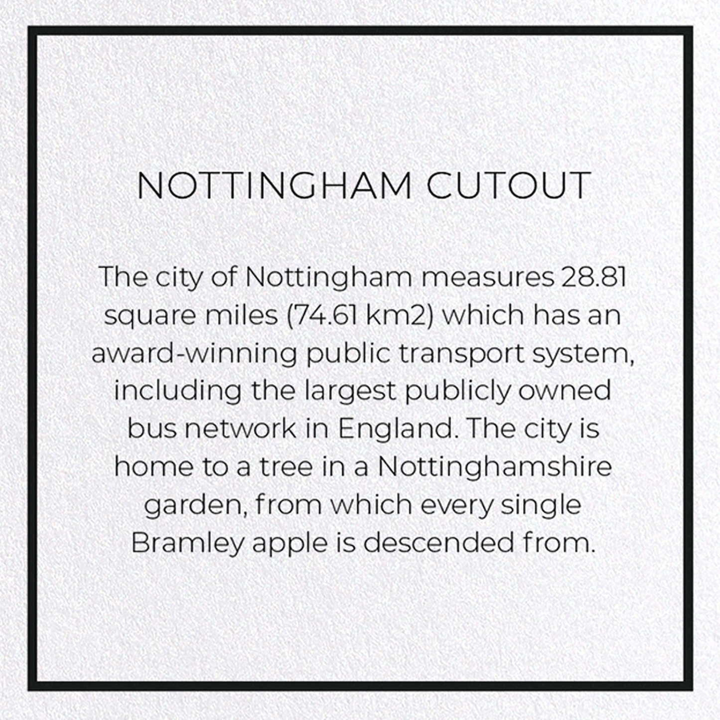 NOTTINGHAM CUTOUT: Map Cutout Greeting Card