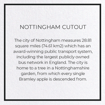 NOTTINGHAM CUTOUT: Map Cutout Greeting Card