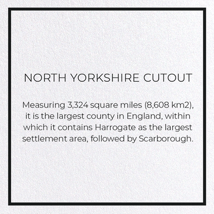 NORTH YORKSHIRE CUTOUT: Map Cutout Greeting Card