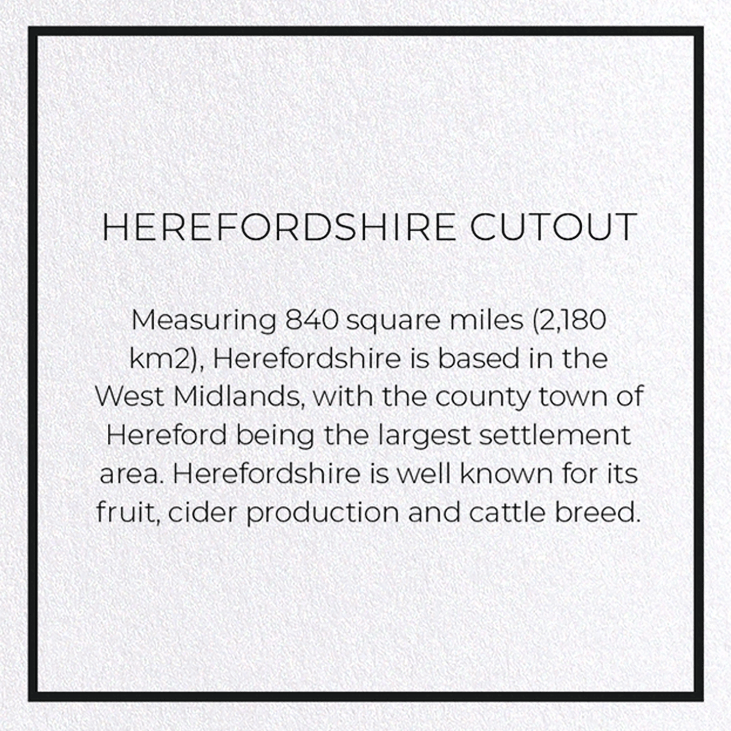 HEREFORDSHIRE CUTOUT: Map Cutout Greeting Card