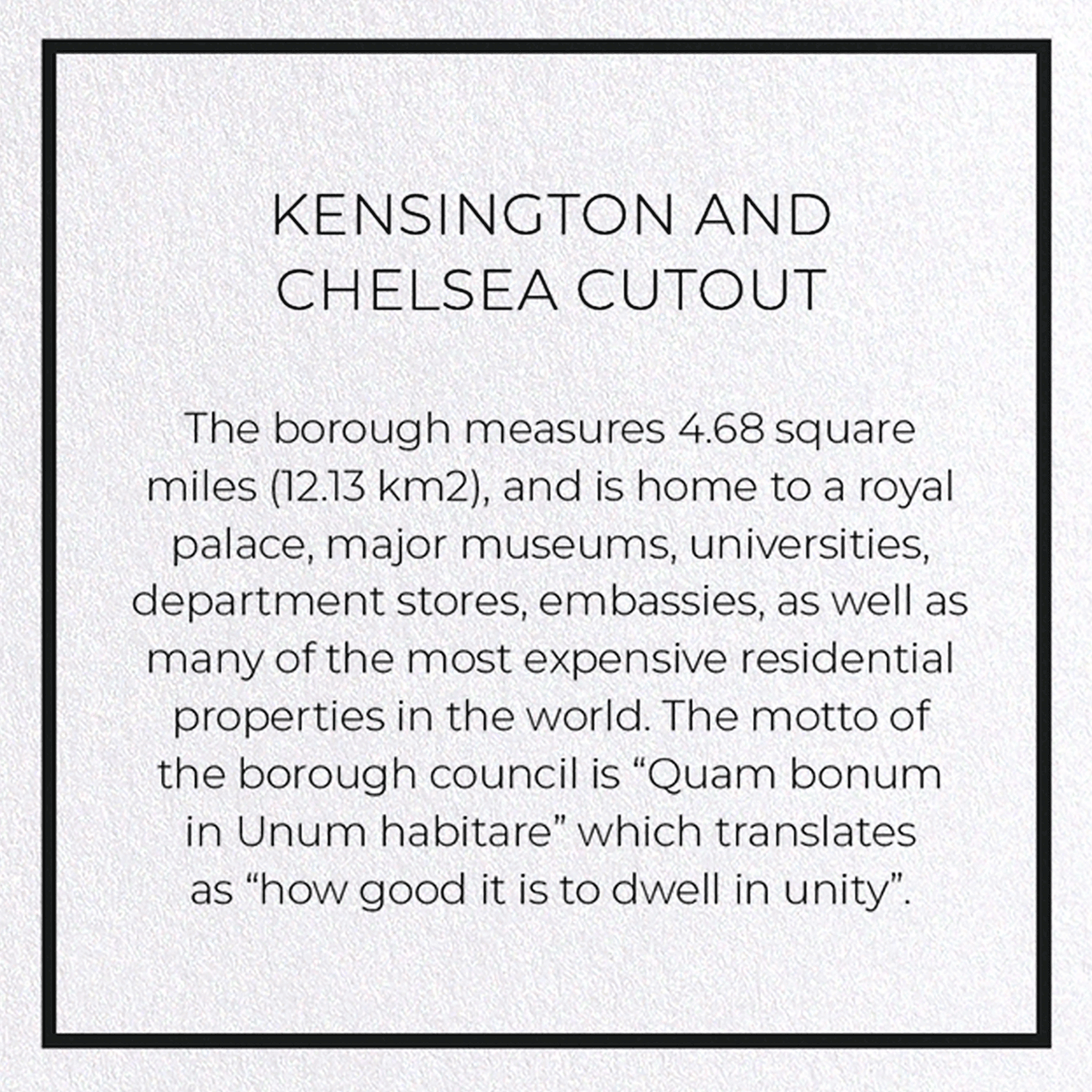 KENSINGTON AND CHELSEA CUTOUT: Map Cutout Greeting Card