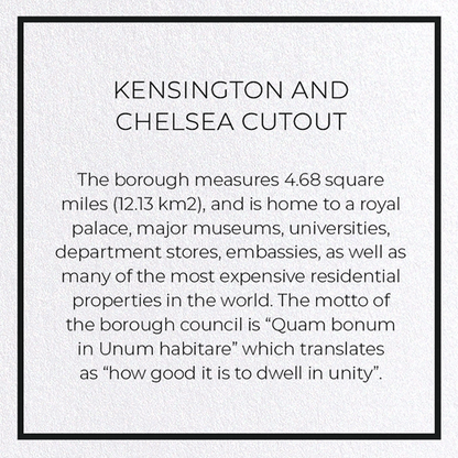 KENSINGTON AND CHELSEA CUTOUT: Map Cutout Greeting Card