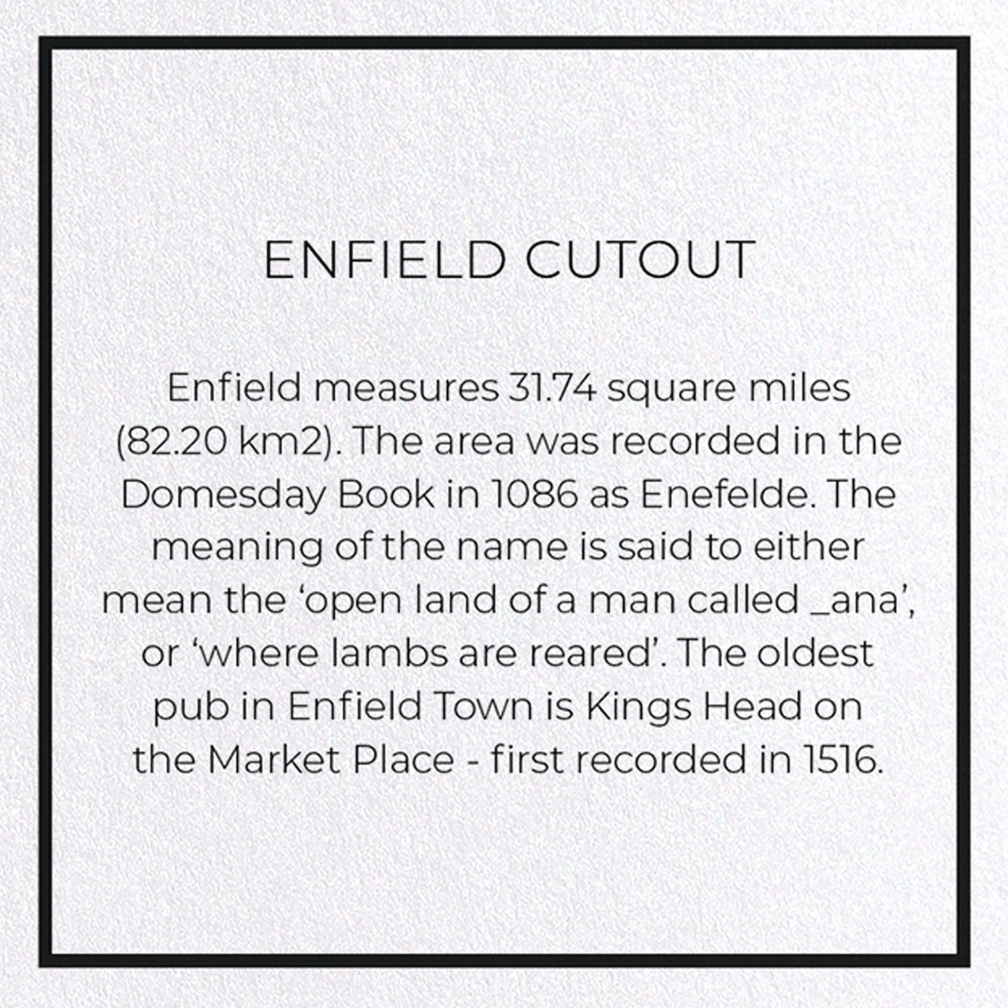 ENFIELD CUTOUT: Map Cutout Greeting Card