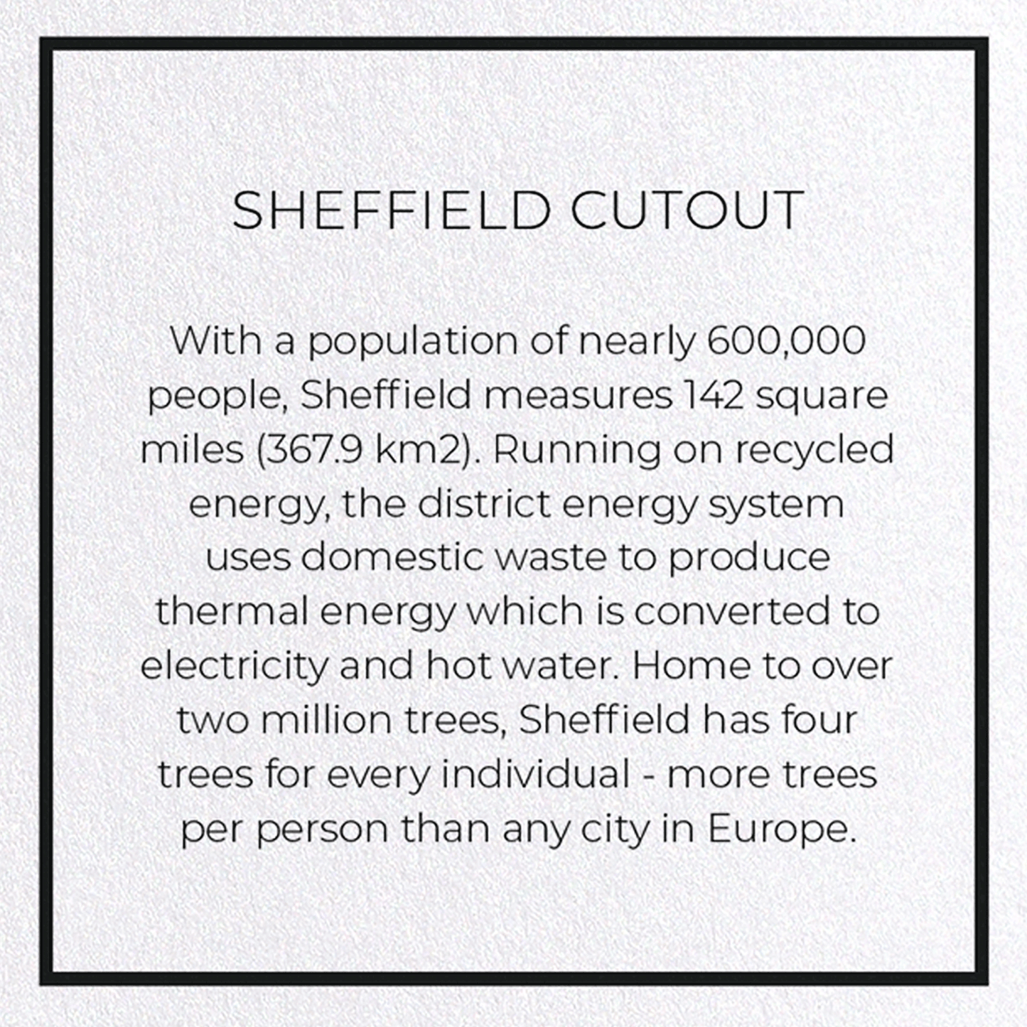 SHEFFIELD CUTOUT: Map Cutout Greeting Card