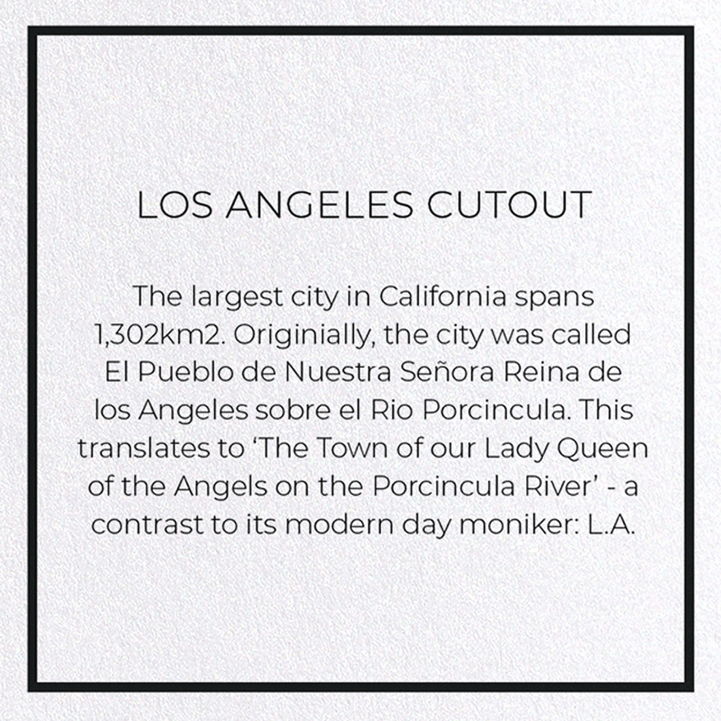 LOS ANGELES CUTOUT: Map Cutout Greeting Card