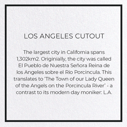 LOS ANGELES CUTOUT: Map Cutout Greeting Card