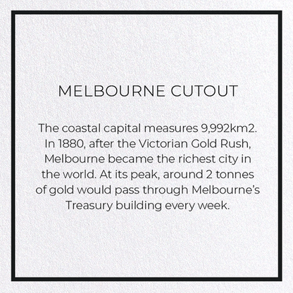 MELBOURNE CUTOUT: Map Cutout Greeting Card