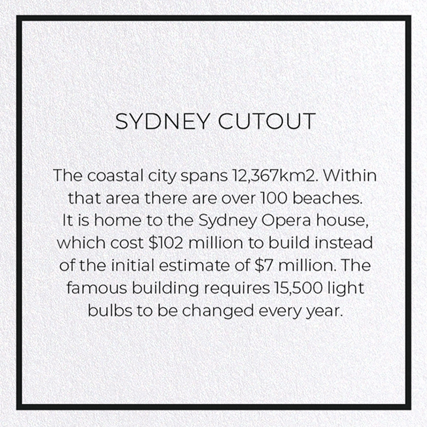 SYDNEY CUTOUT: Map Cutout Greeting Card