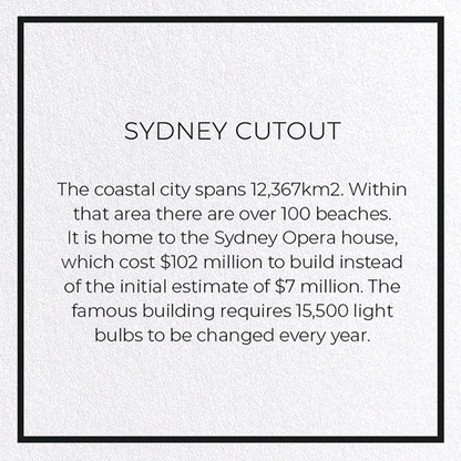 SYDNEY CUTOUT: Map Cutout Greeting Card