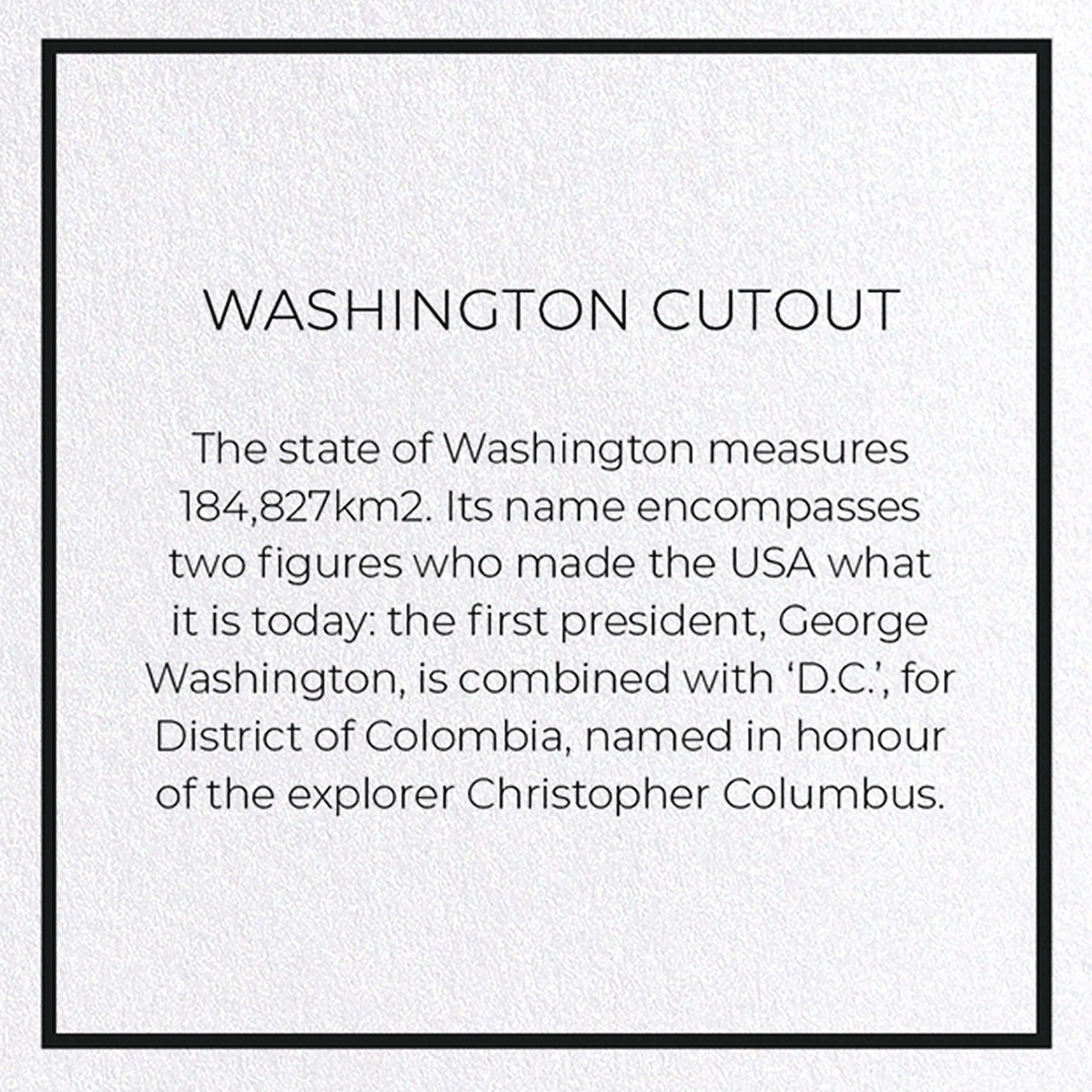 WASHINGTON CUTOUT: Map Cutout Greeting Card