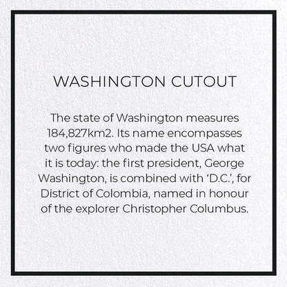 WASHINGTON CUTOUT: Map Cutout Greeting Card