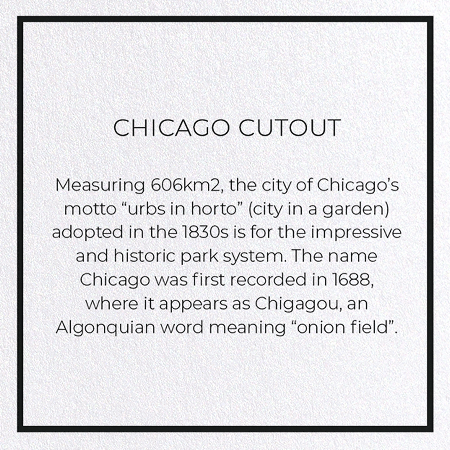 CHICAGO CUTOUT: 8xCards