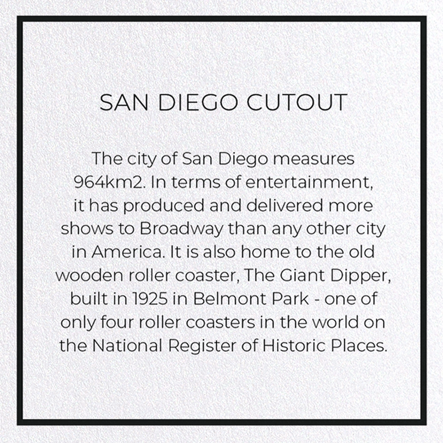SAN DIEGO CUTOUT: 8xCards