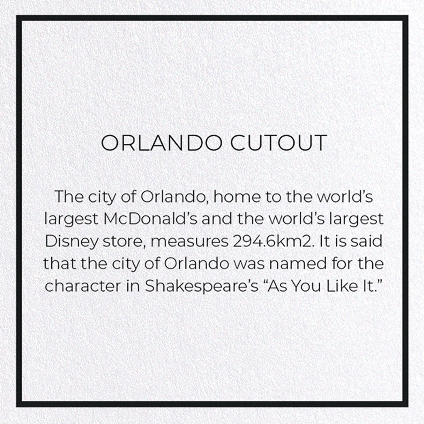 ORLANDO CUTOUT: 8xCards