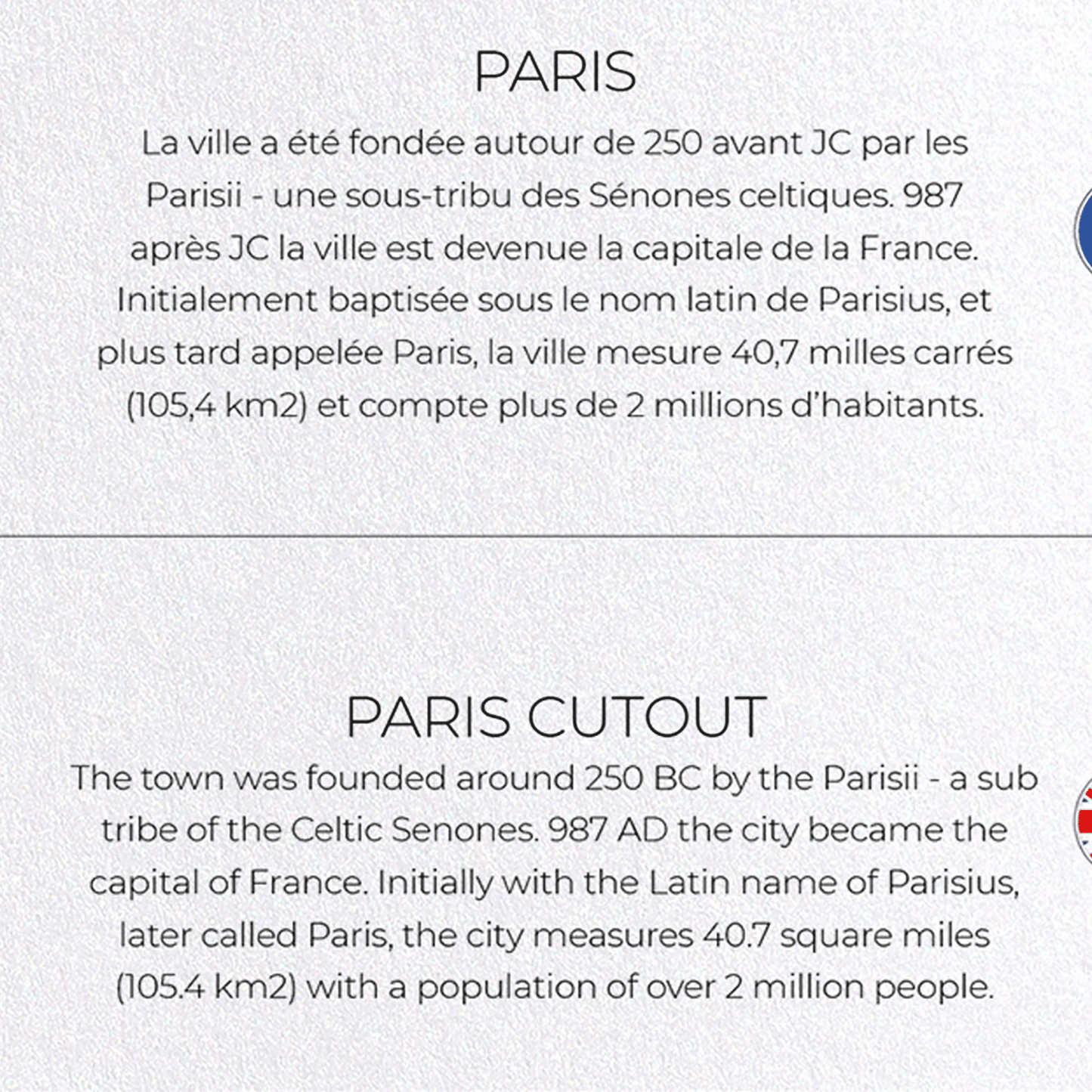 PARIS CUTOUT: Map Cutout Greeting Card