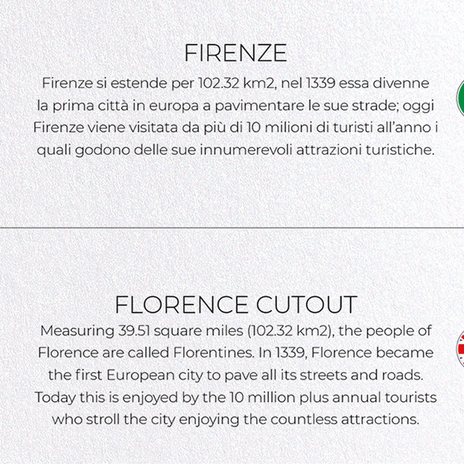 FLORENCE CUTOUT: Map Cutout Greeting Card