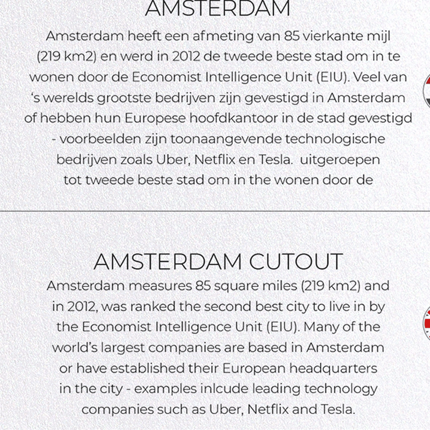 AMSTERDAM CUTOUT: Map Cutout Greeting Card