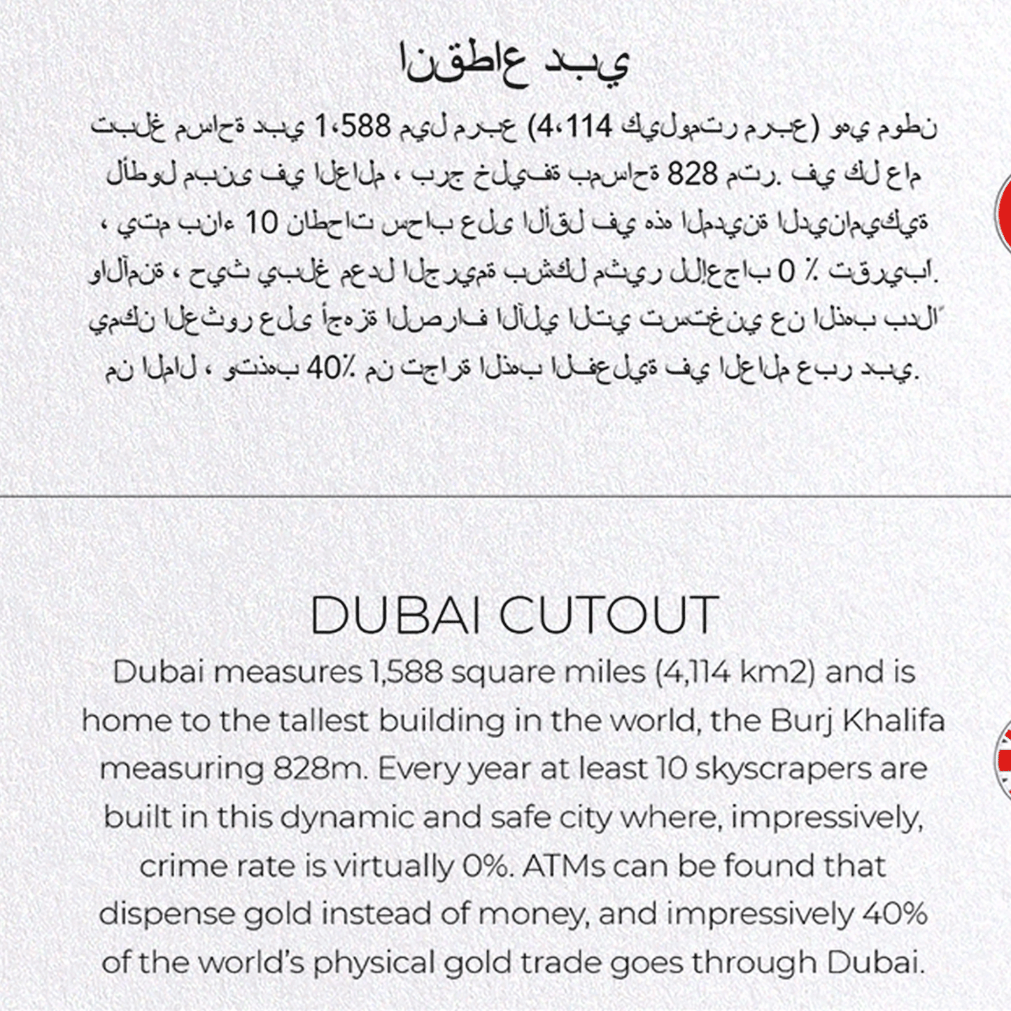 DUBAI CUTOUT: Map Cutout Greeting Card