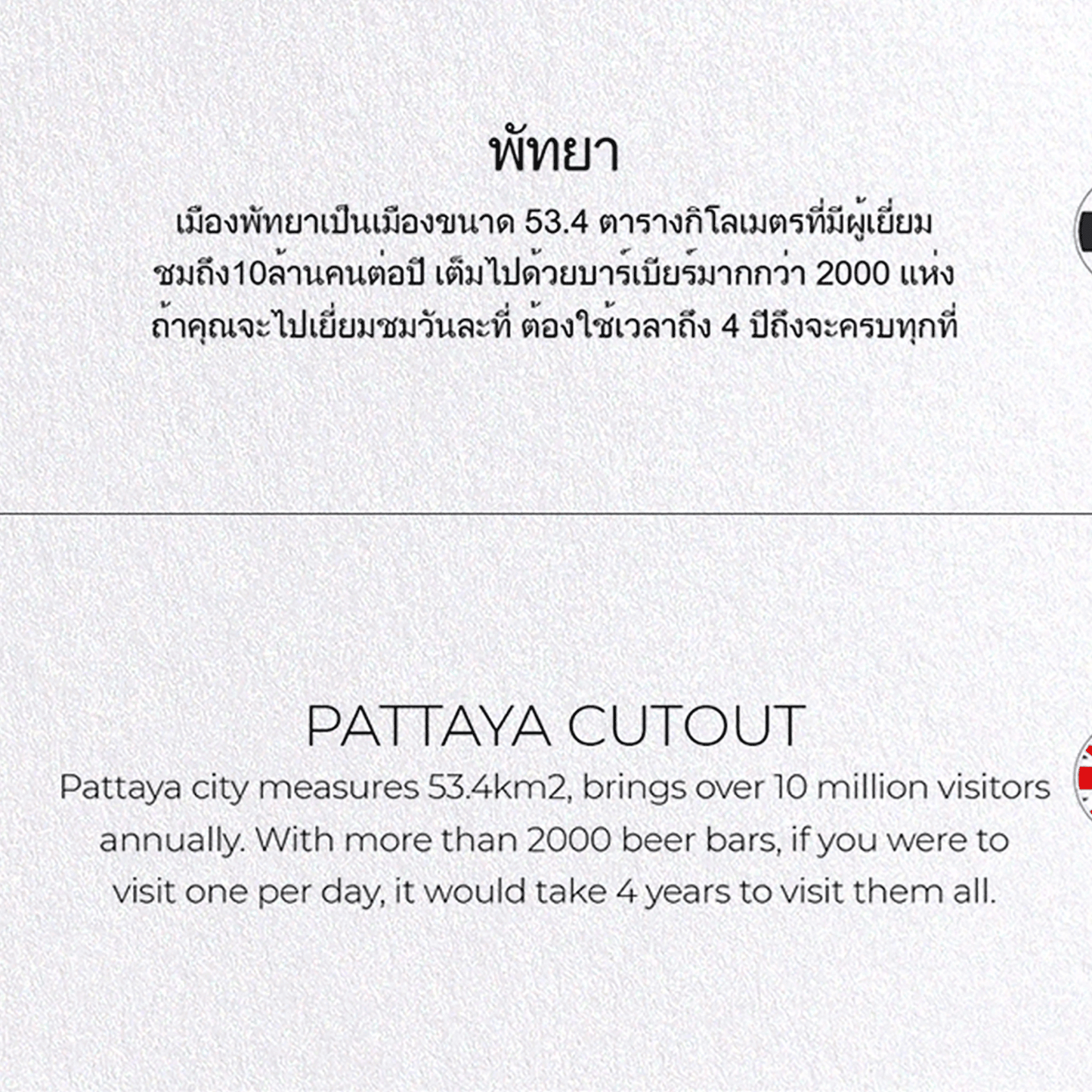 PATTAYA CUTOUT: Map Cutout Greeting Card