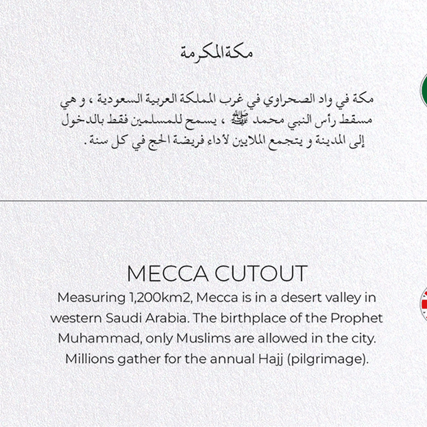 MECCA CUTOUT: Map Cutout Greeting Card
