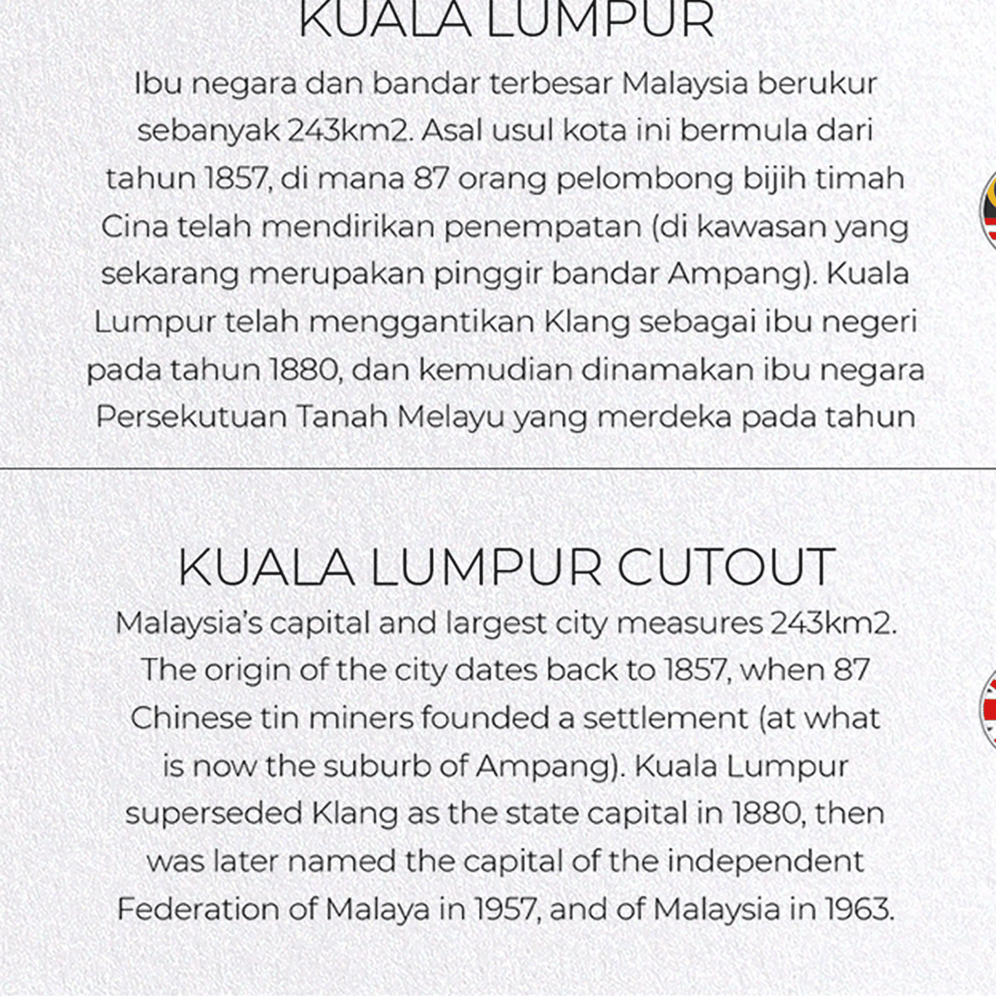 KUALA LUMPUR CUTOUT: Map Cutout Greeting Card