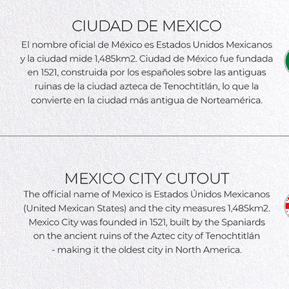 MEXICO CITY CUTOUT: Map Cutout Greeting Card