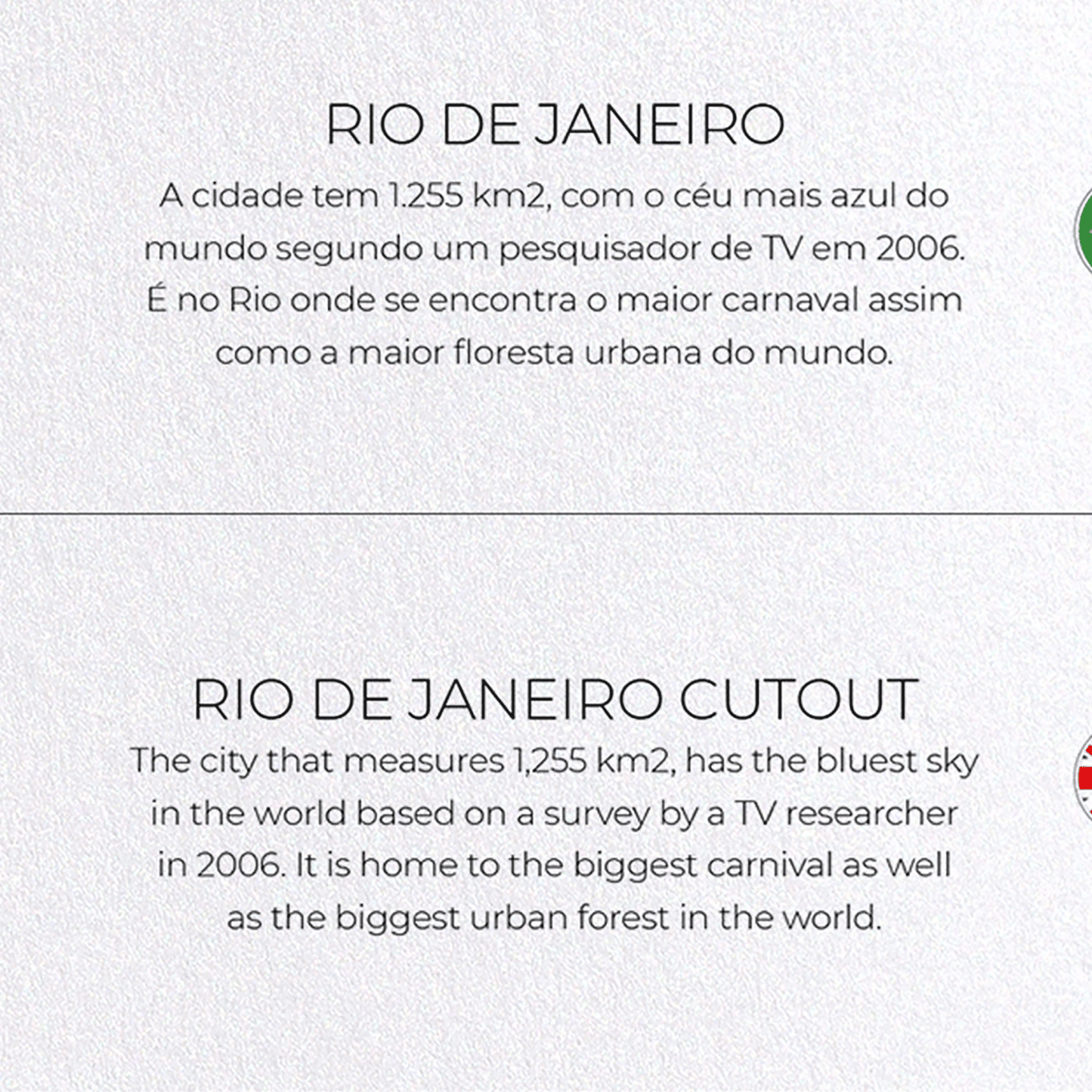 RIO DE JANEIRO CUTOUT: Map Cutout Greeting Card