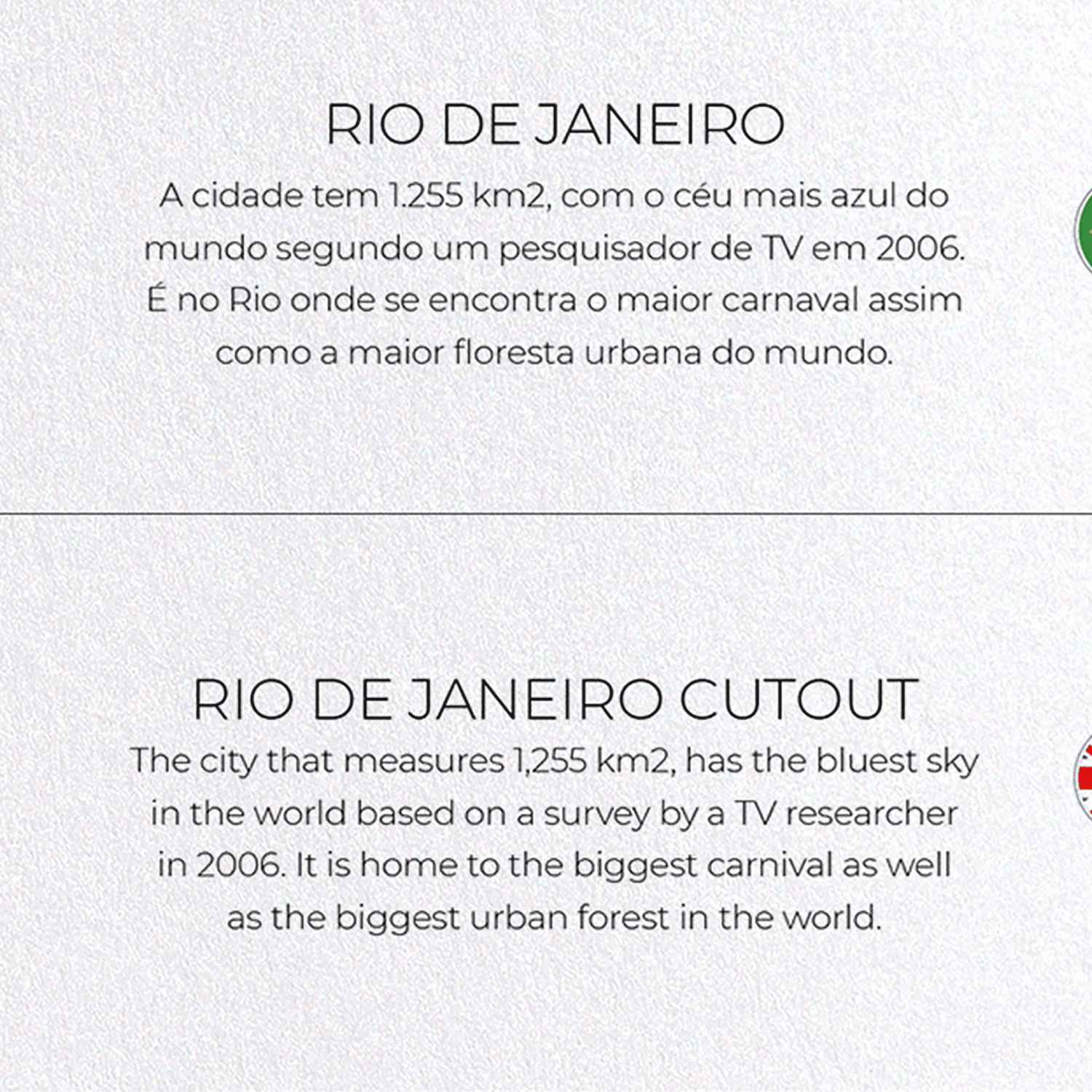 RIO DE JANEIRO CUTOUT: Map Cutout Greeting Card