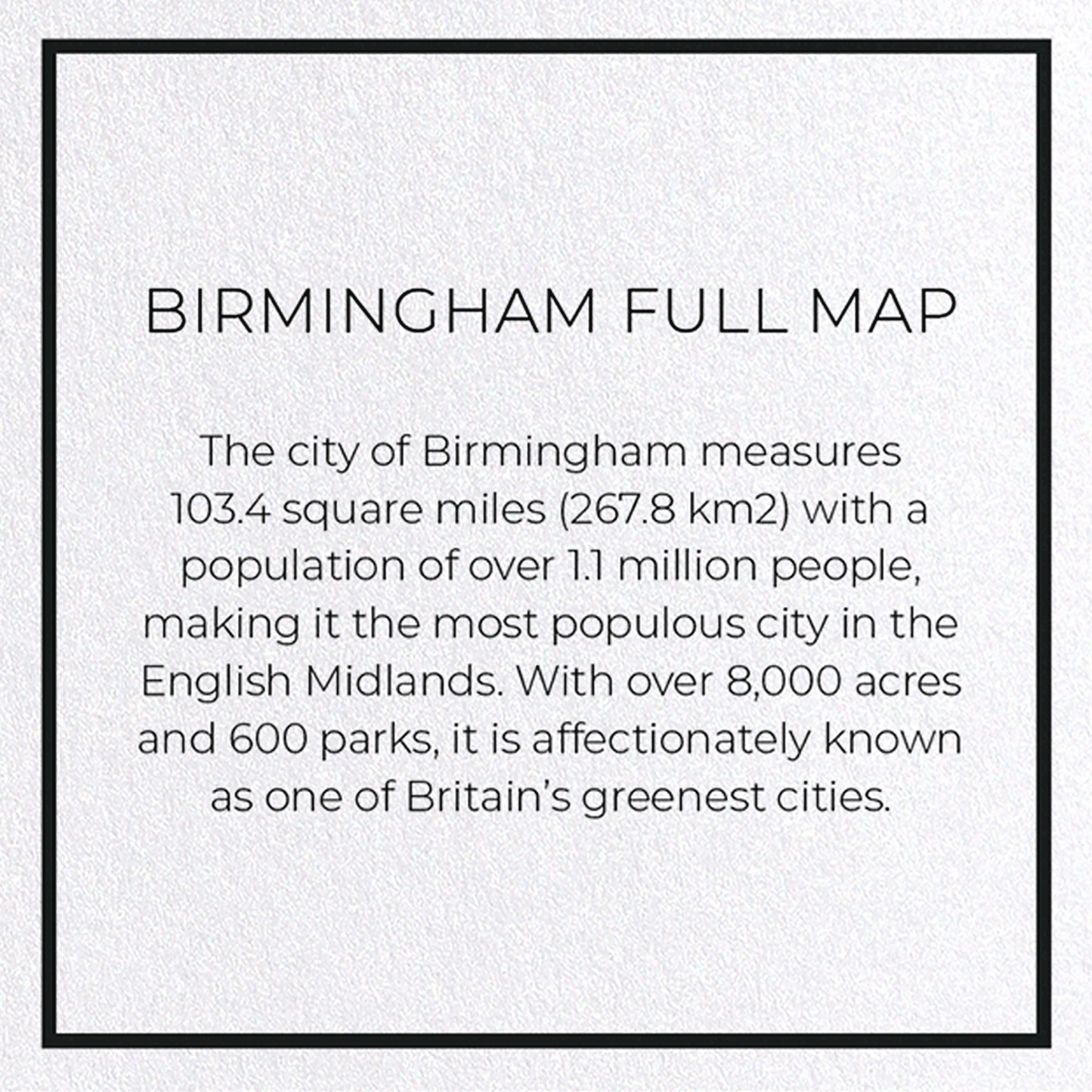 BIRMINGHAM FULL MAP: Map Full Greeting Card