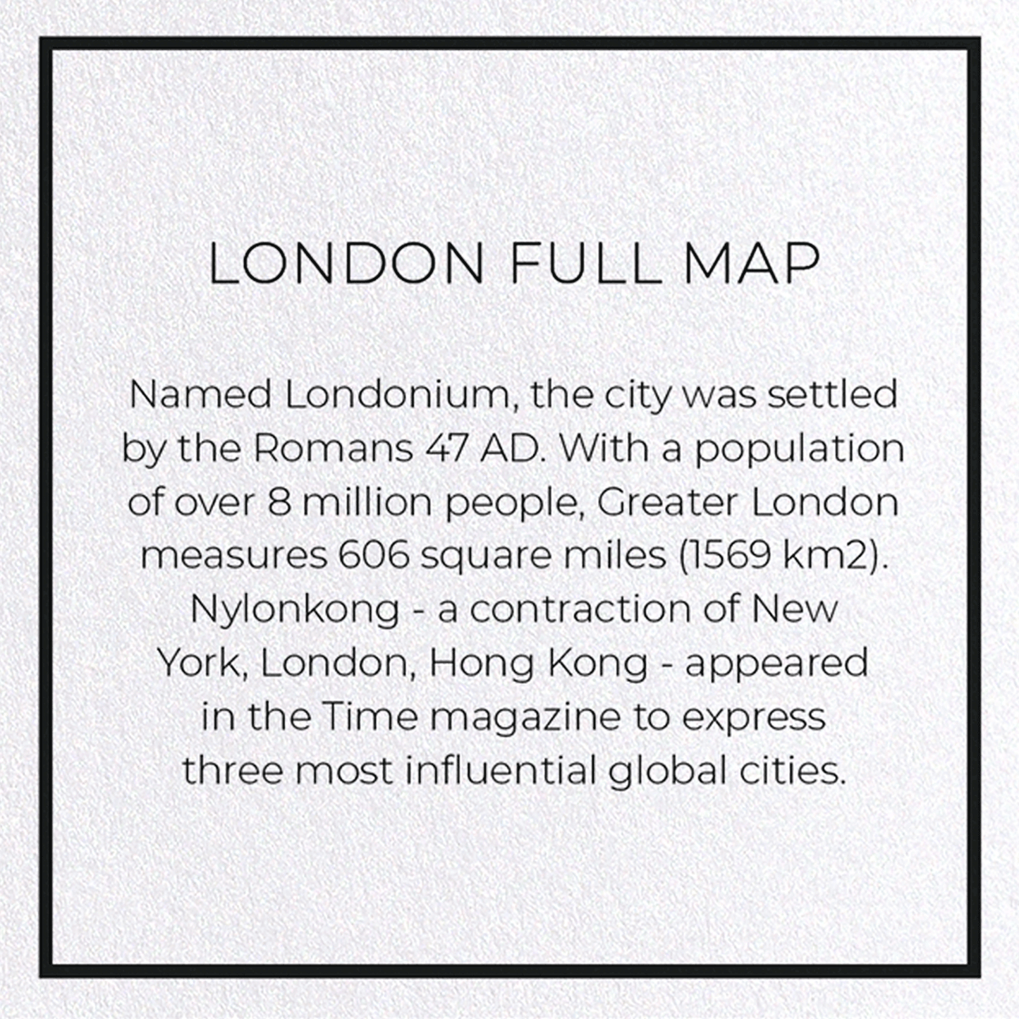 LONDON FULL MAP: Map Full Greeting Card