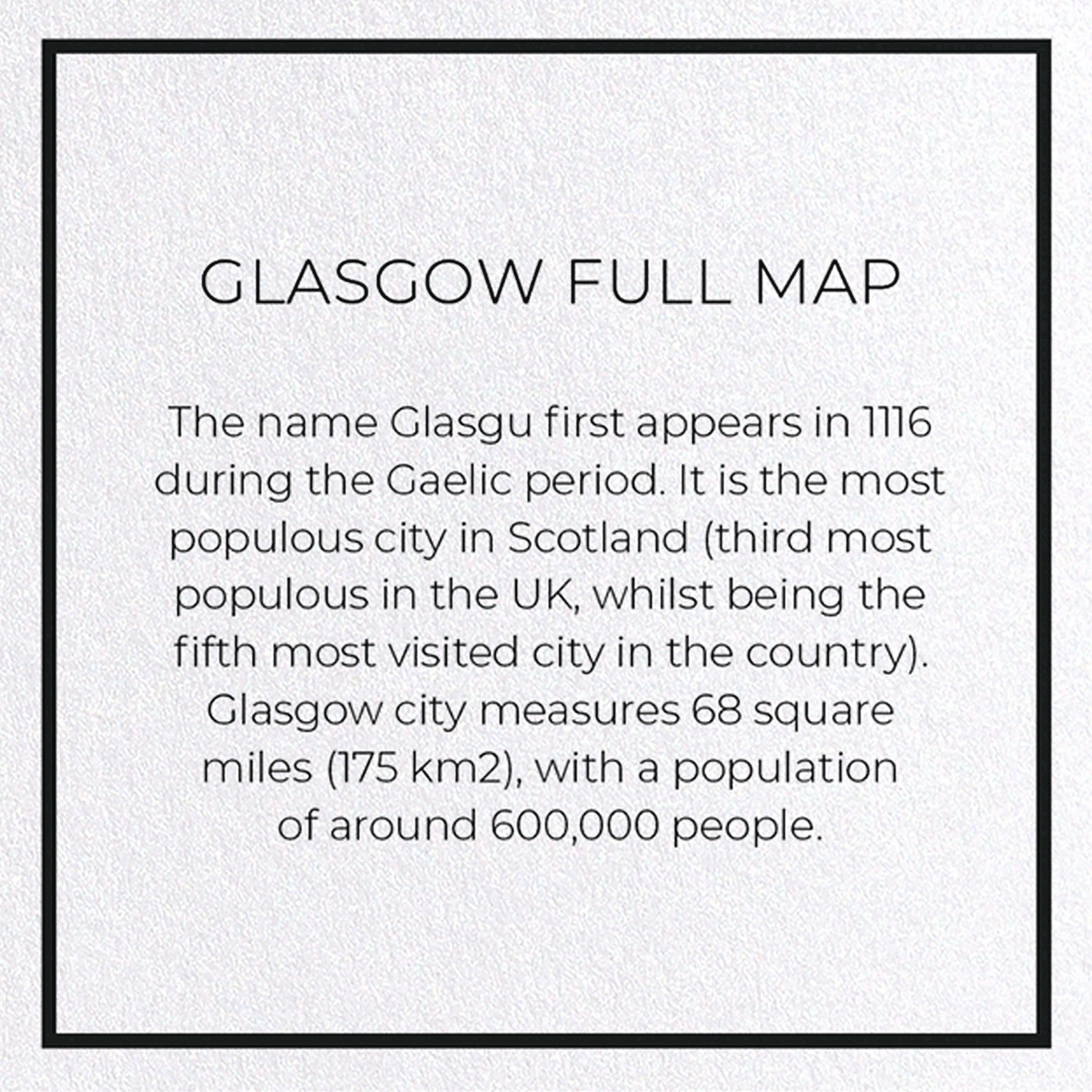 GLASGOW FULL MAP: Map Full Greeting Card