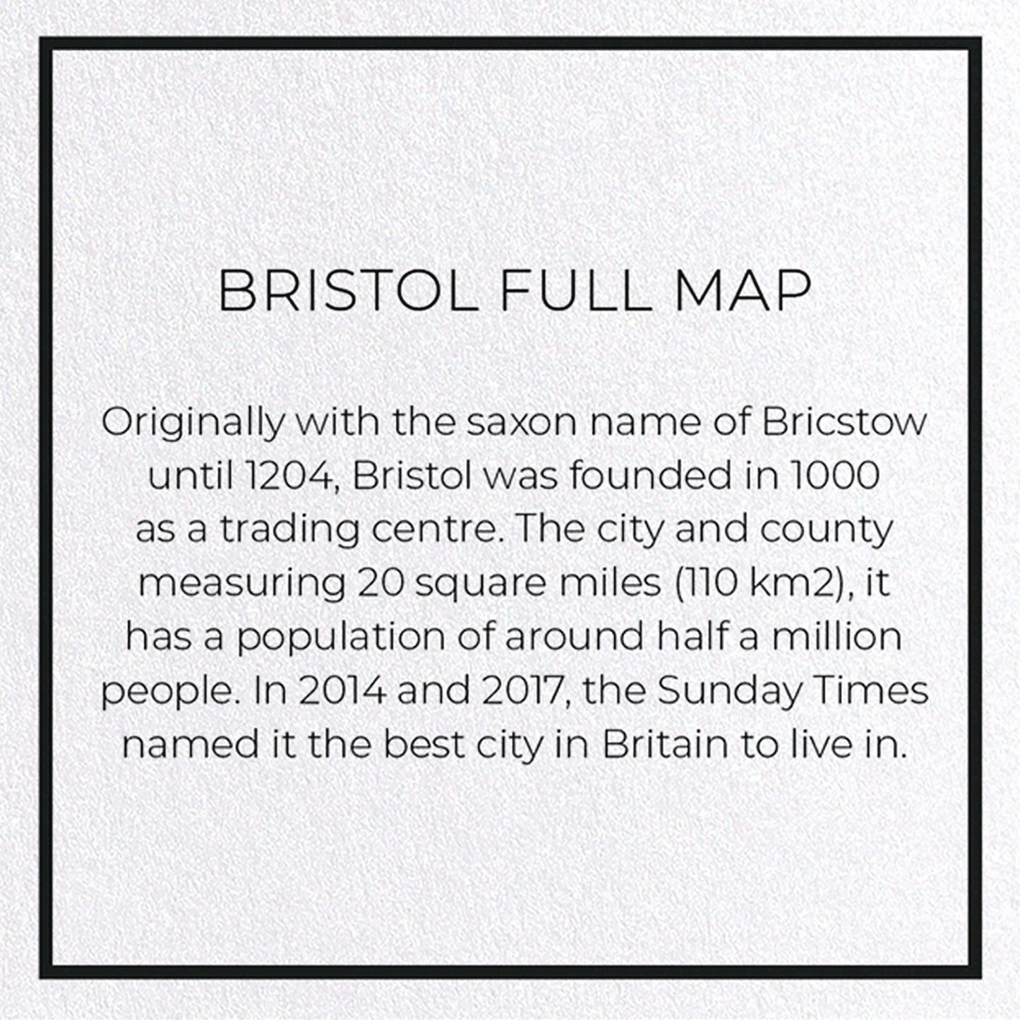 BRISTOL FULL MAP: Map Full Greeting Card