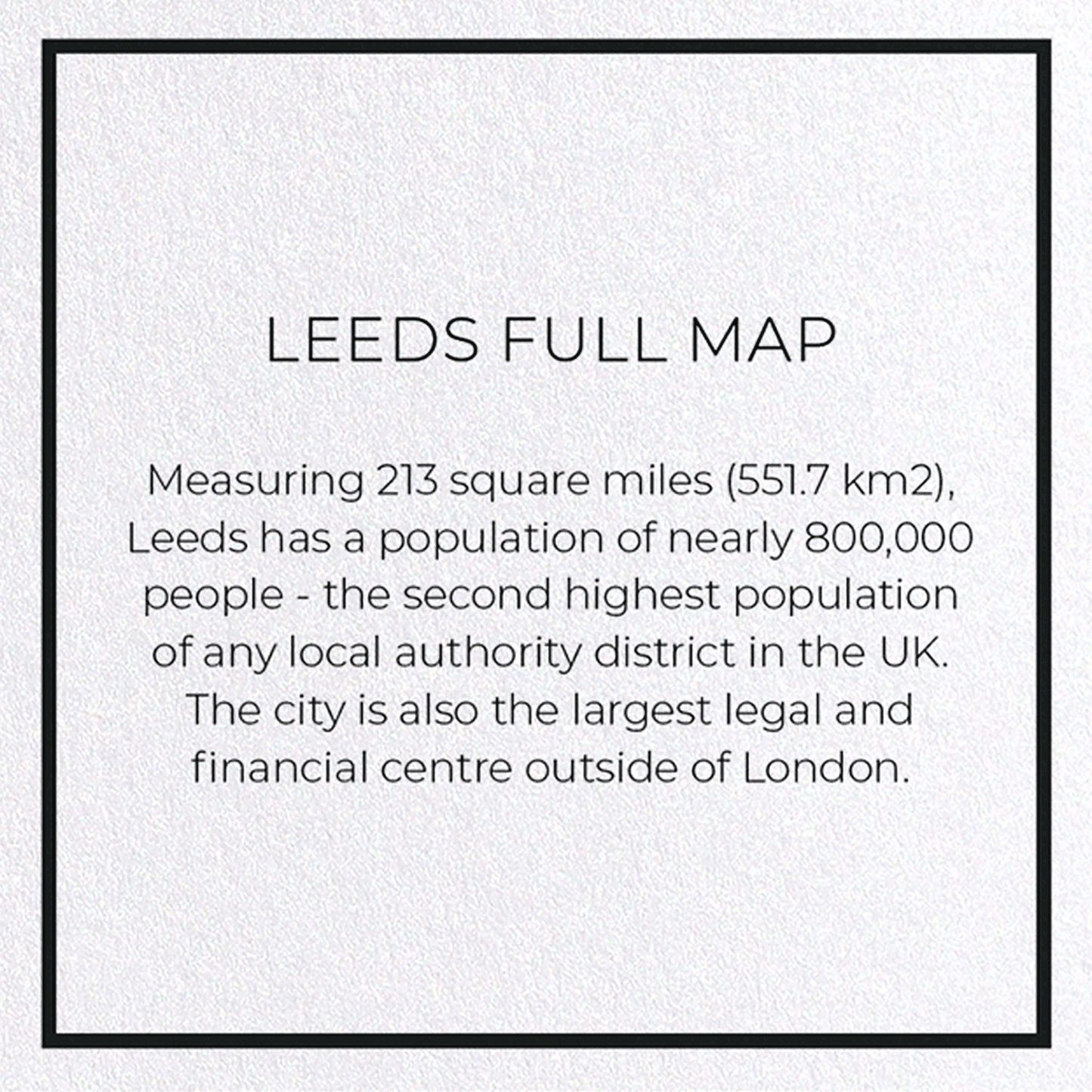 LEEDS FULL MAP: Map Full Greeting Card