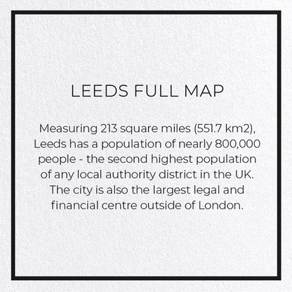 LEEDS FULL MAP: Map Full Greeting Card